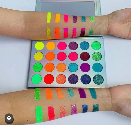 NEON LIGHTS (24PC) *BLACKLIGHT!* Pigment/Glitter Pallete! inkeddollcosmetics