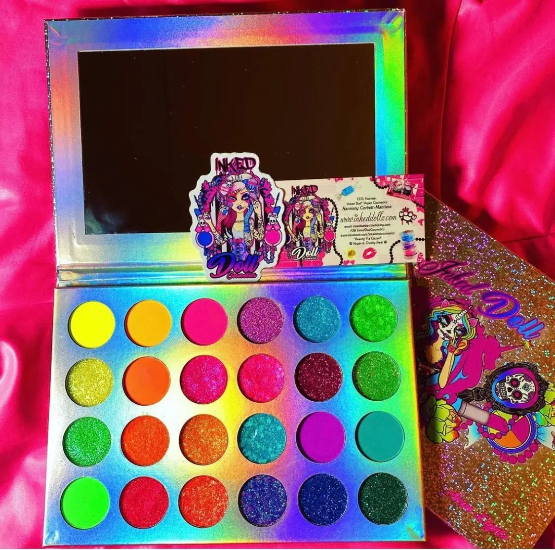 NEON LIGHTS (24PC) *BLACKLIGHT!* Pigment/Glitter Pallete! inkeddollcosmetics