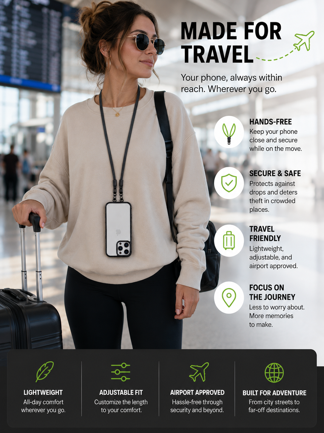 SECURR Anti-Theft Phone Adjustable Crossbody/Neck Strap | PLURRSTUFF